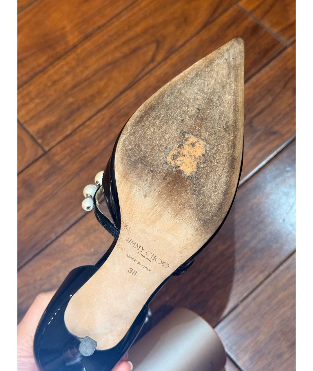 JIMMY CHOO Черные туфли из лакированной кожи, фото 7