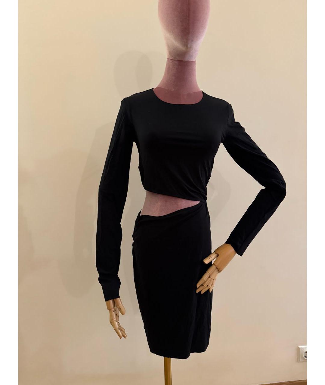 WOLFORD Черное полиуретановое коктейльное платье, фото 6