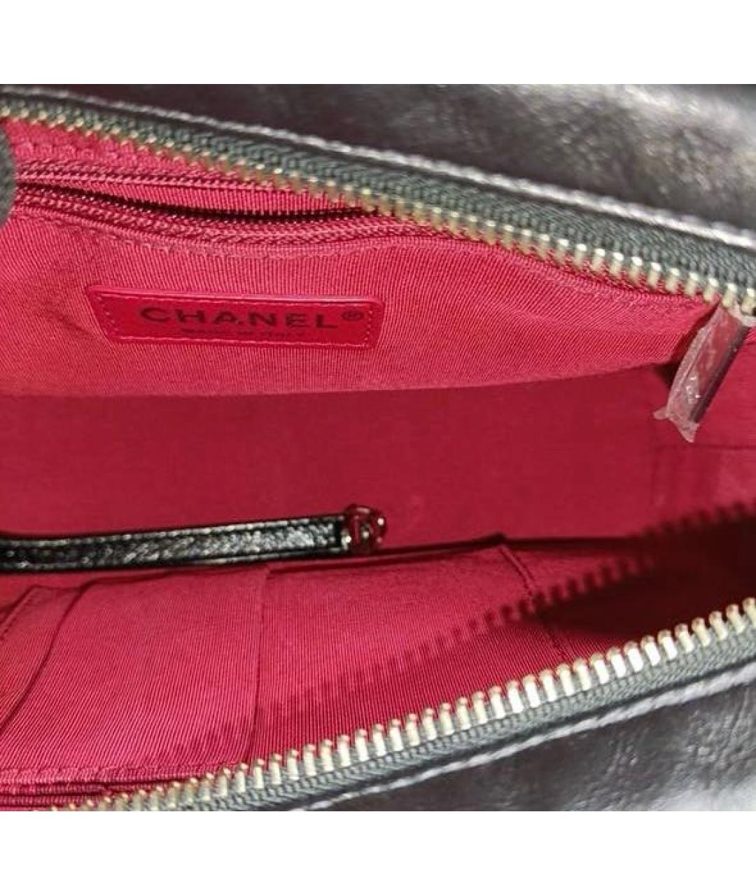 CHANEL Черная кожаная сумка через плечо, фото 6