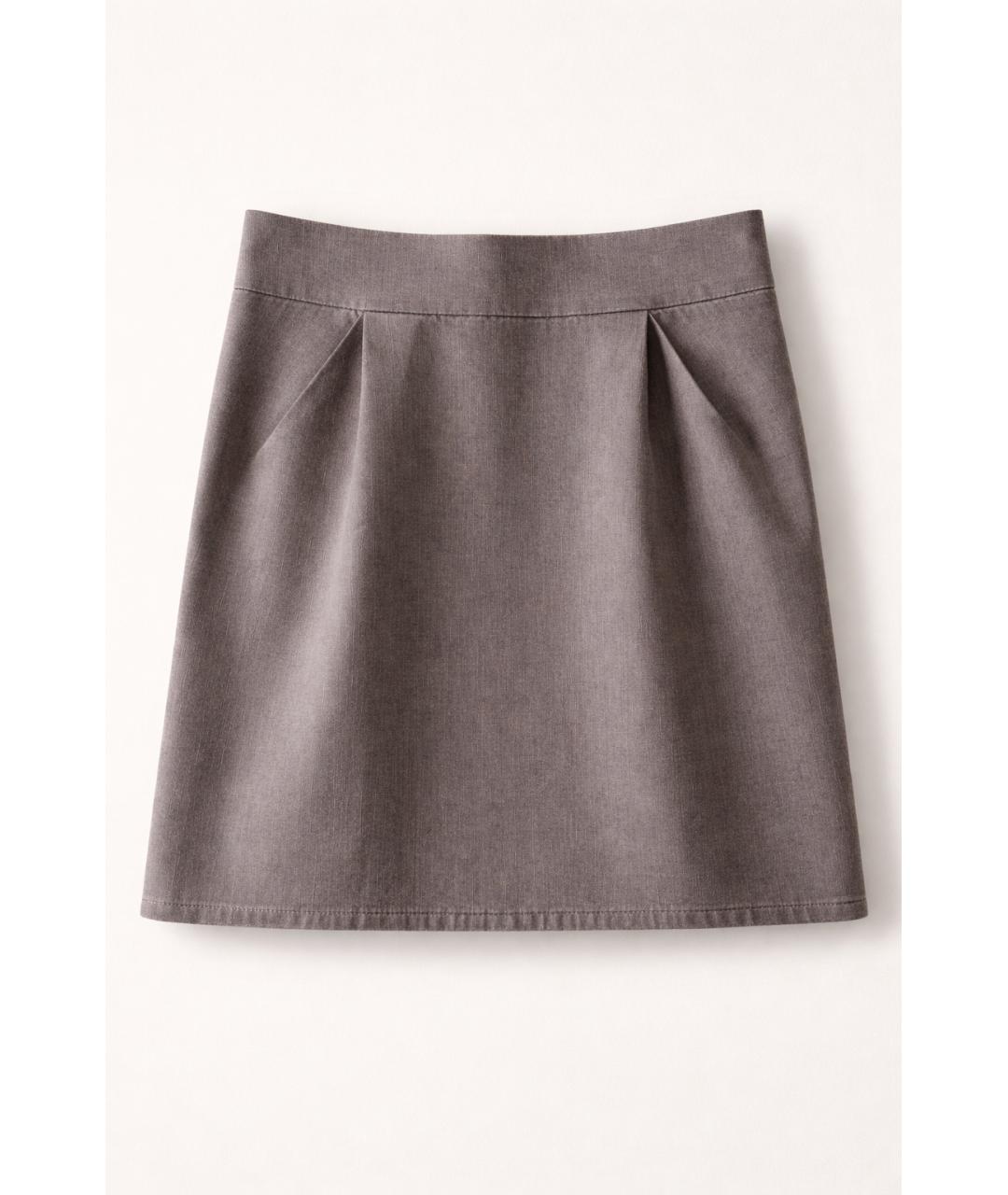 MARC BY MARC JACOBS Серая хлопко-эластановая юбка миди, фото 4