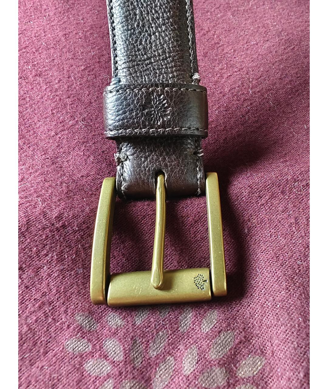 MULBERRY Коричневый кожаный ремень, фото 3