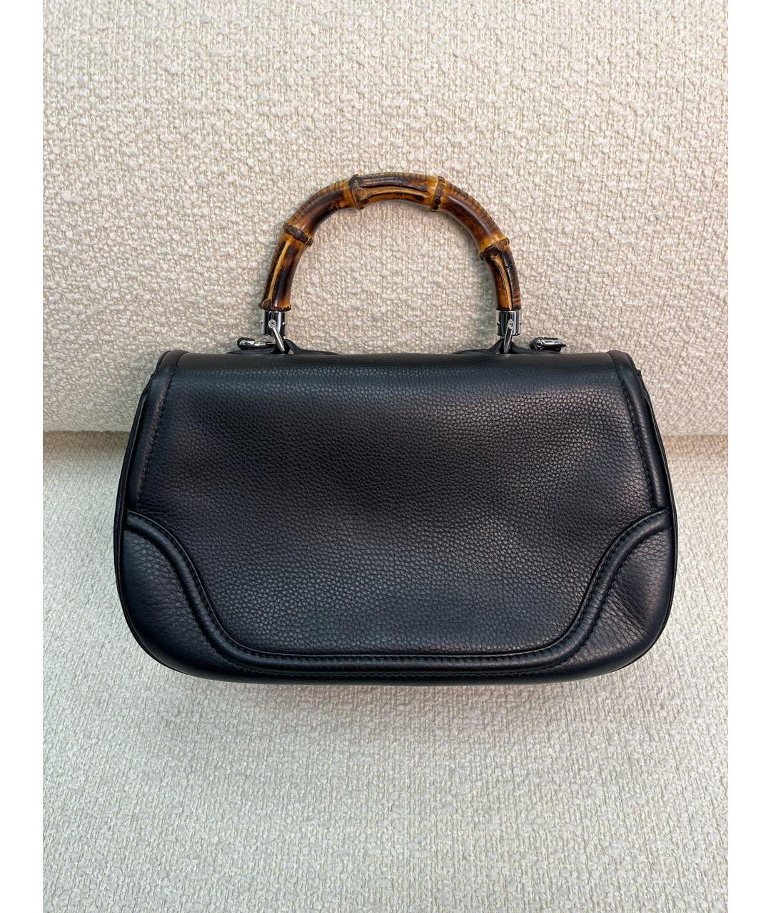 GUCCI Черная кожаная сумка с короткими ручками, фото 3