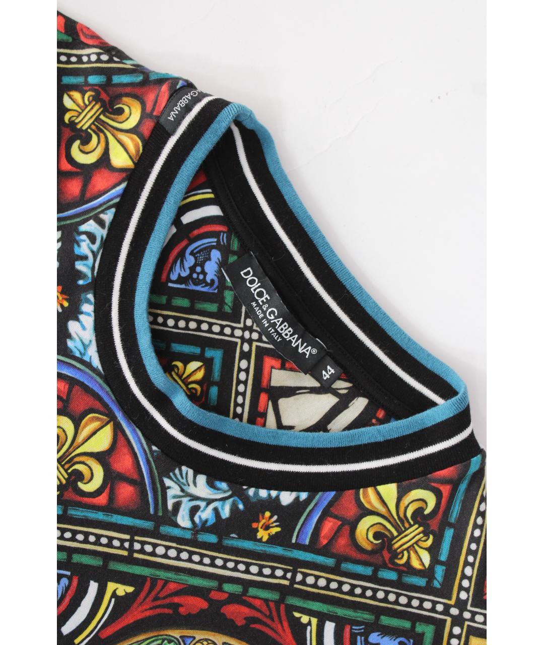 DOLCE&GABBANA Мульти хлопковая футболка, фото 5