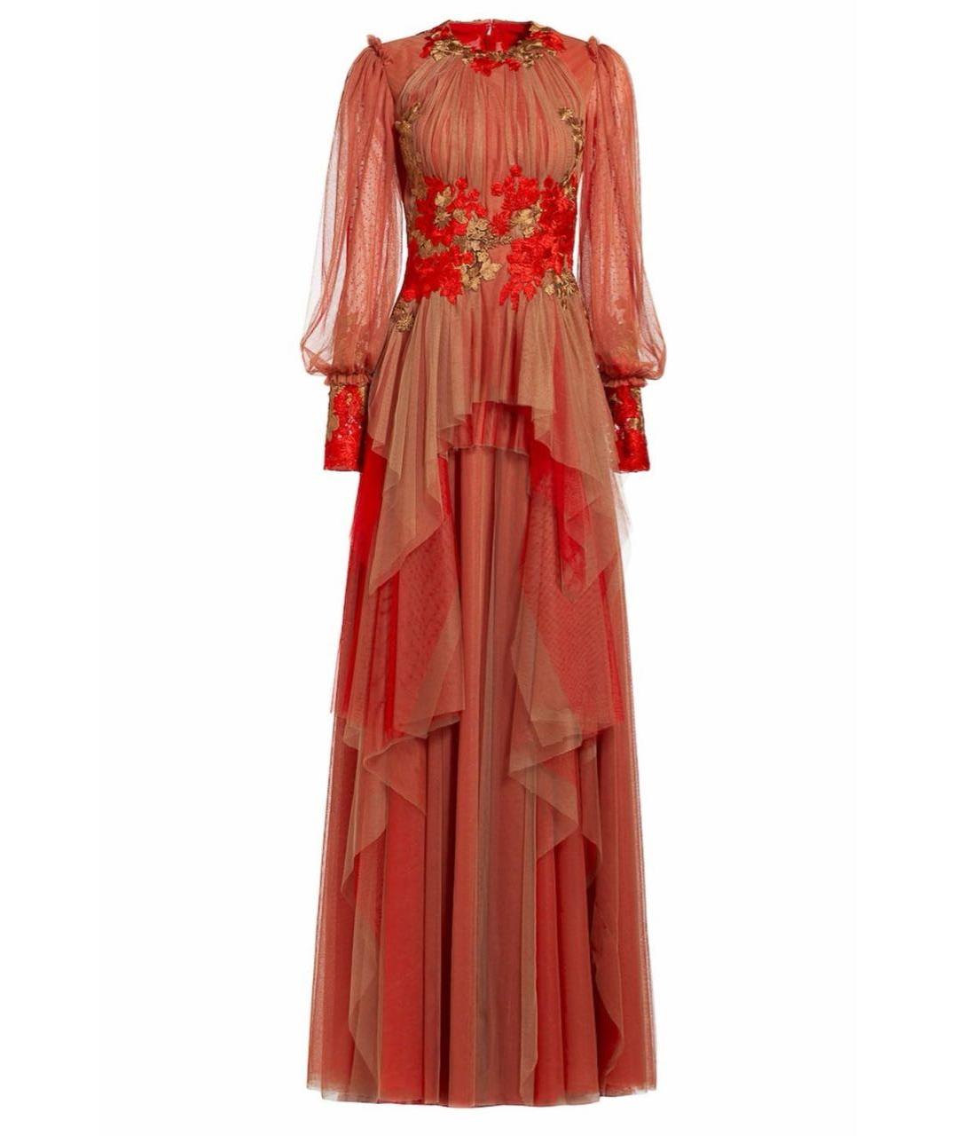 COSTARELLOS Красное сетчатое вечернее платье, фото 2