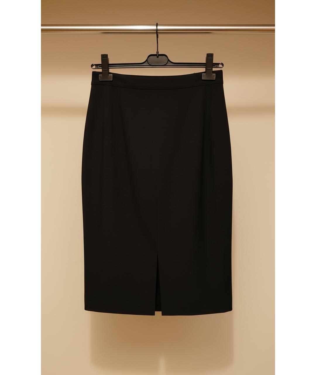 CALVIN KLEIN Черная льняная юбка миди, фото 2