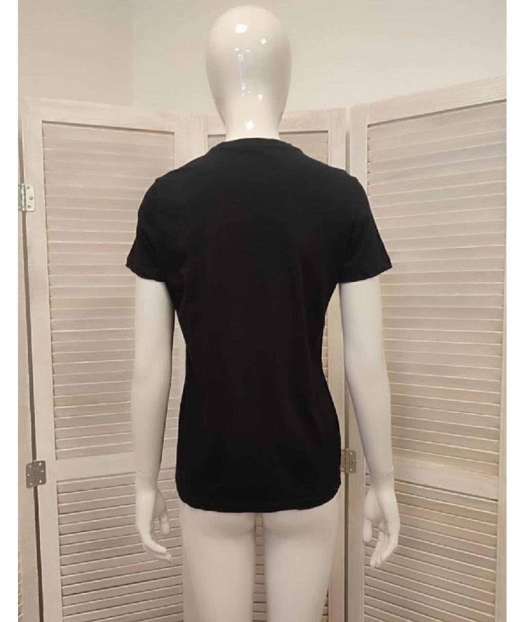 VERSACE Черная хлопко-эластановая футболка, фото 2