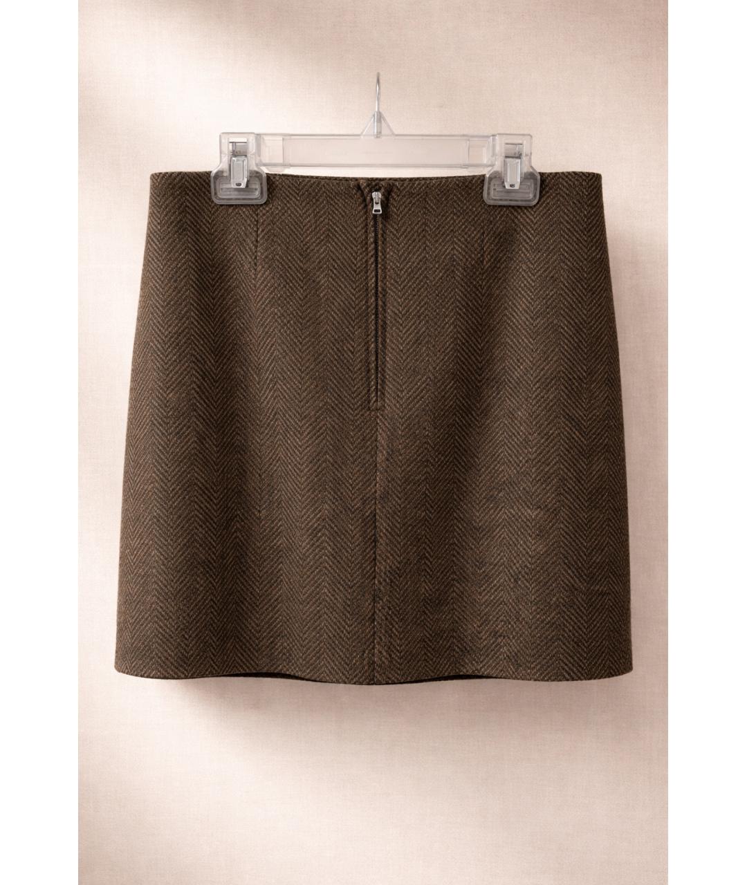 A.P.C. Коричневая шерстяная юбка мини, фото 2