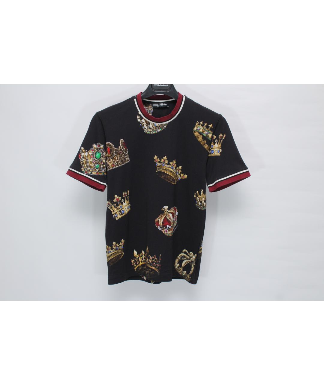 DOLCE&GABBANA Черная хлопковая футболка, фото 2