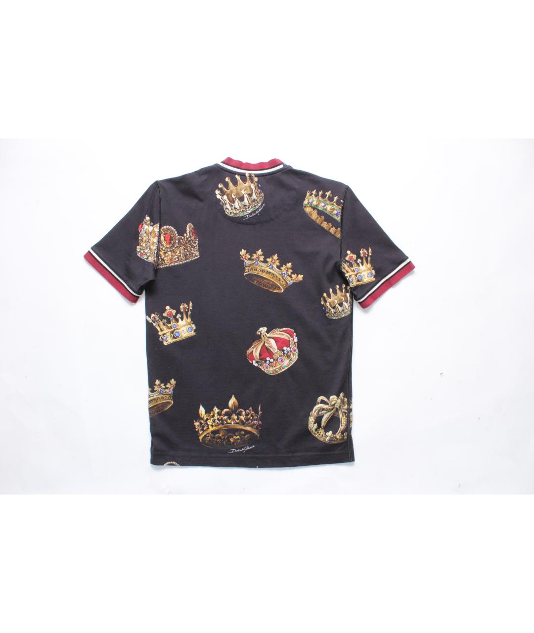 DOLCE&GABBANA Черная хлопковая футболка, фото 7