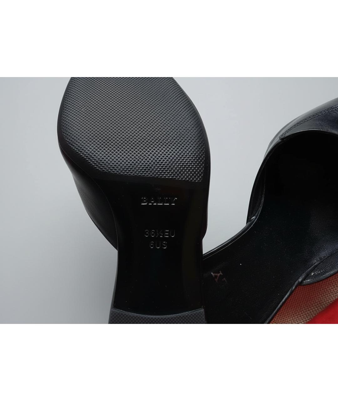 BALLY Черные кожаные мюли, фото 3