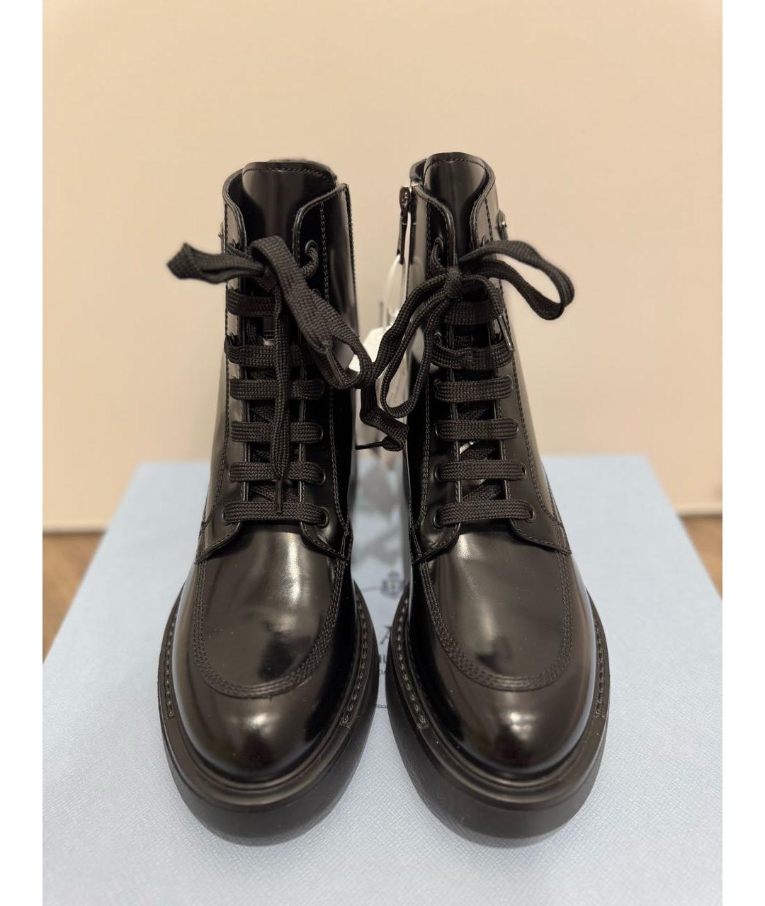 PRADA Черные кожаные ботинки, фото 2