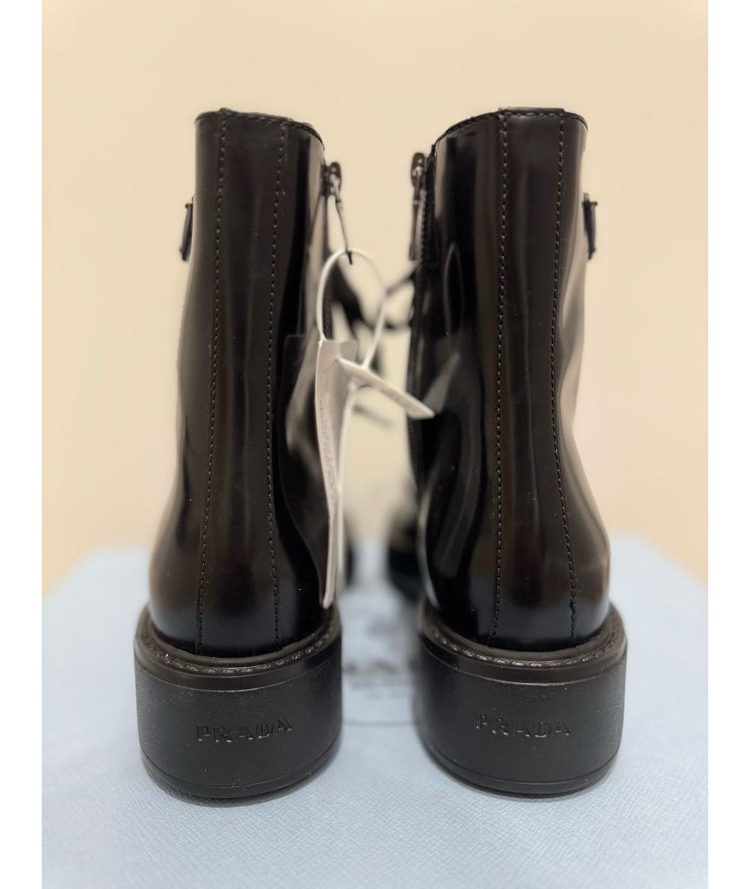 PRADA Черные кожаные ботинки, фото 3