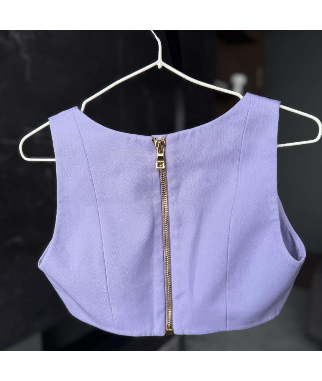 BALMAIN Фиолетовая хлопковая майка, фото 2