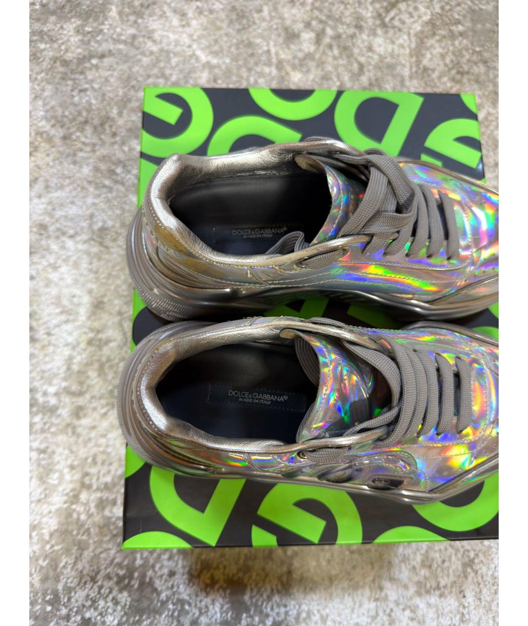 DOLCE&GABBANA Мульти кроссовки из лакированной кожи, фото 3