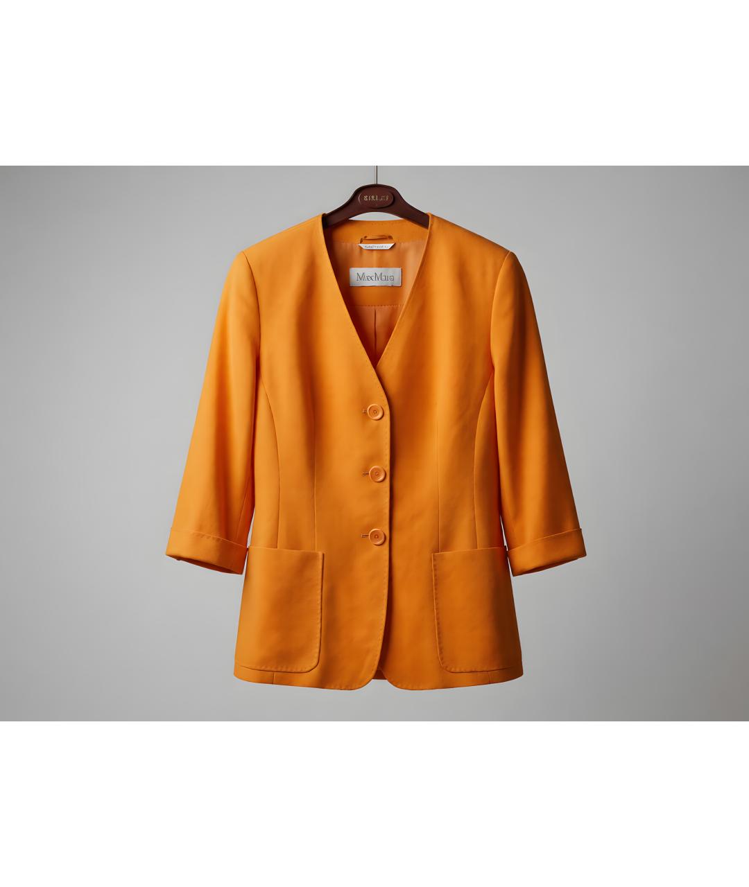 MAX MARA Оранжевый льняной костюм с юбками, фото 4