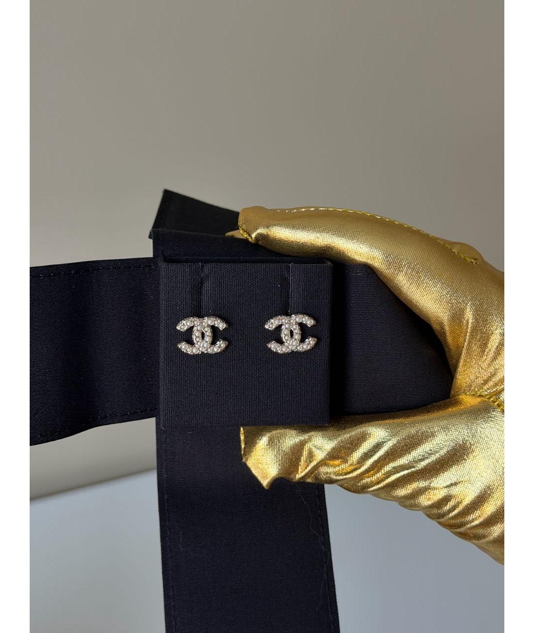 CHANEL Серебряные металлические серьги, фото 2