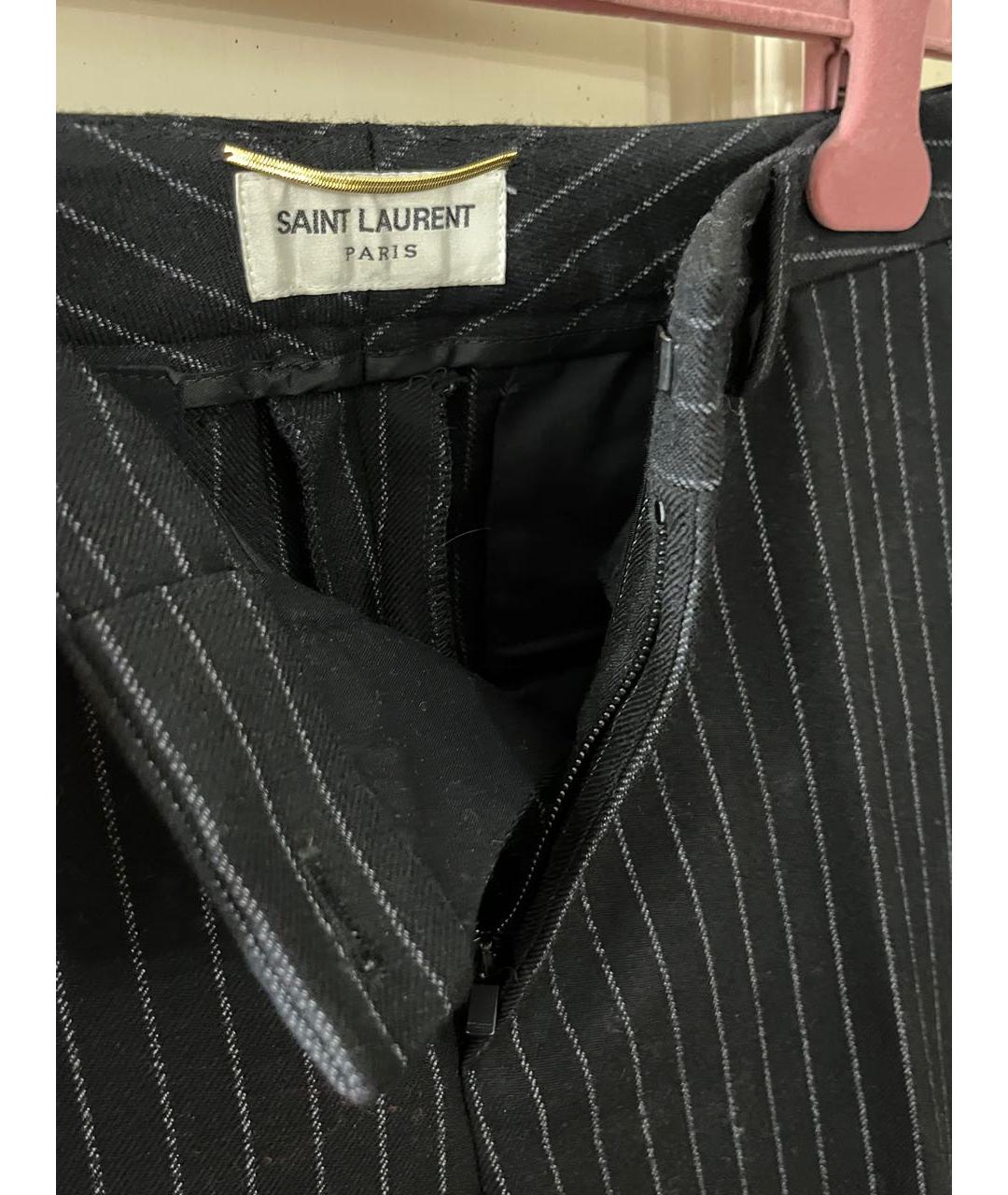 SAINT LAURENT Антрацитовый шерстяной костюм с брюками, фото 4