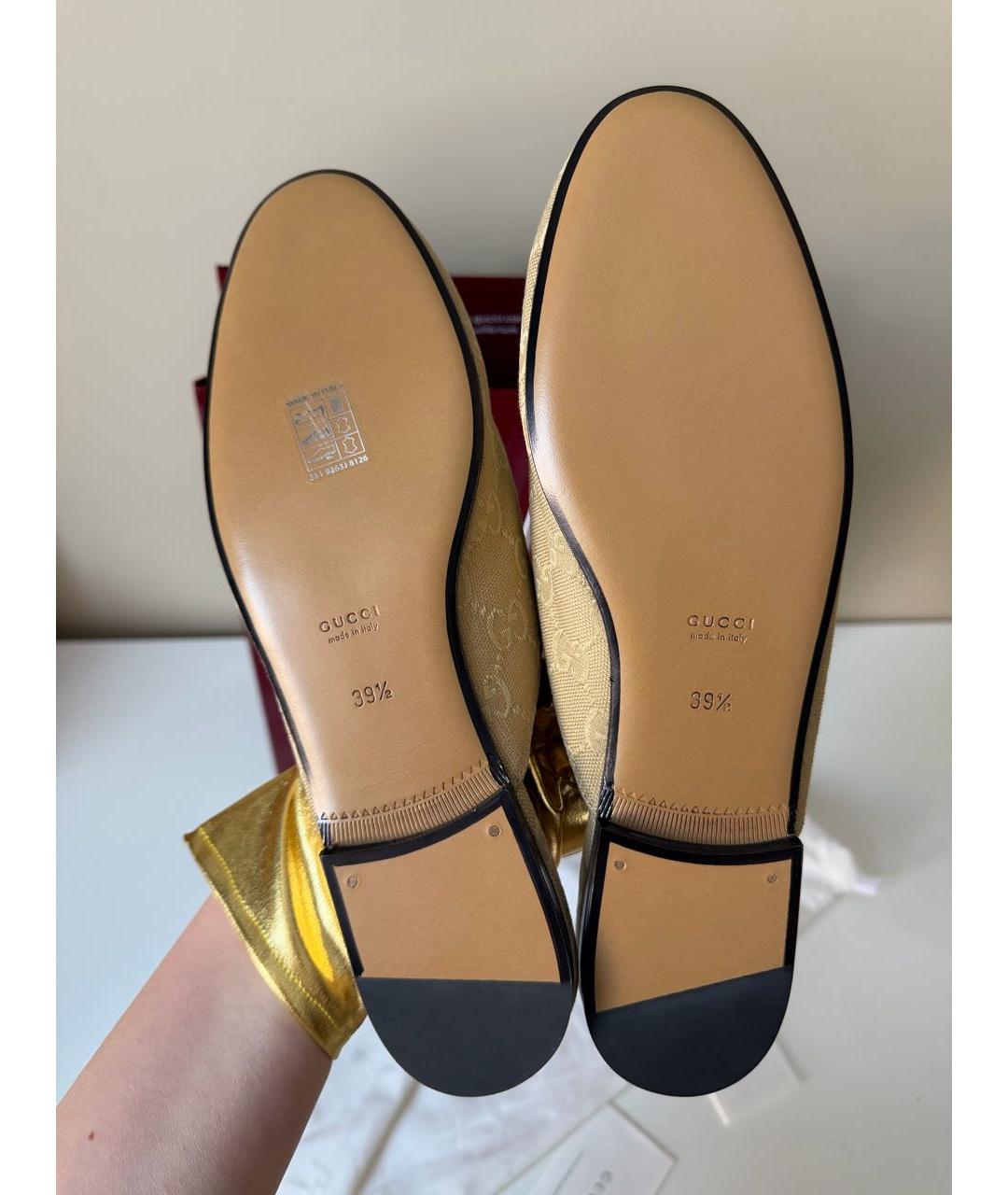 GUCCI Бежевые текстильные мюли, фото 4