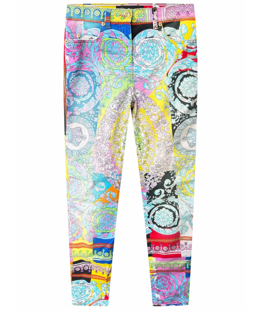 VERSACE Мульти хлопковые джинсы слим, фото 1