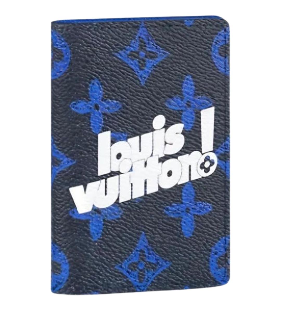 LOUIS VUITTON Синий кожаный кардхолдер, фото 1