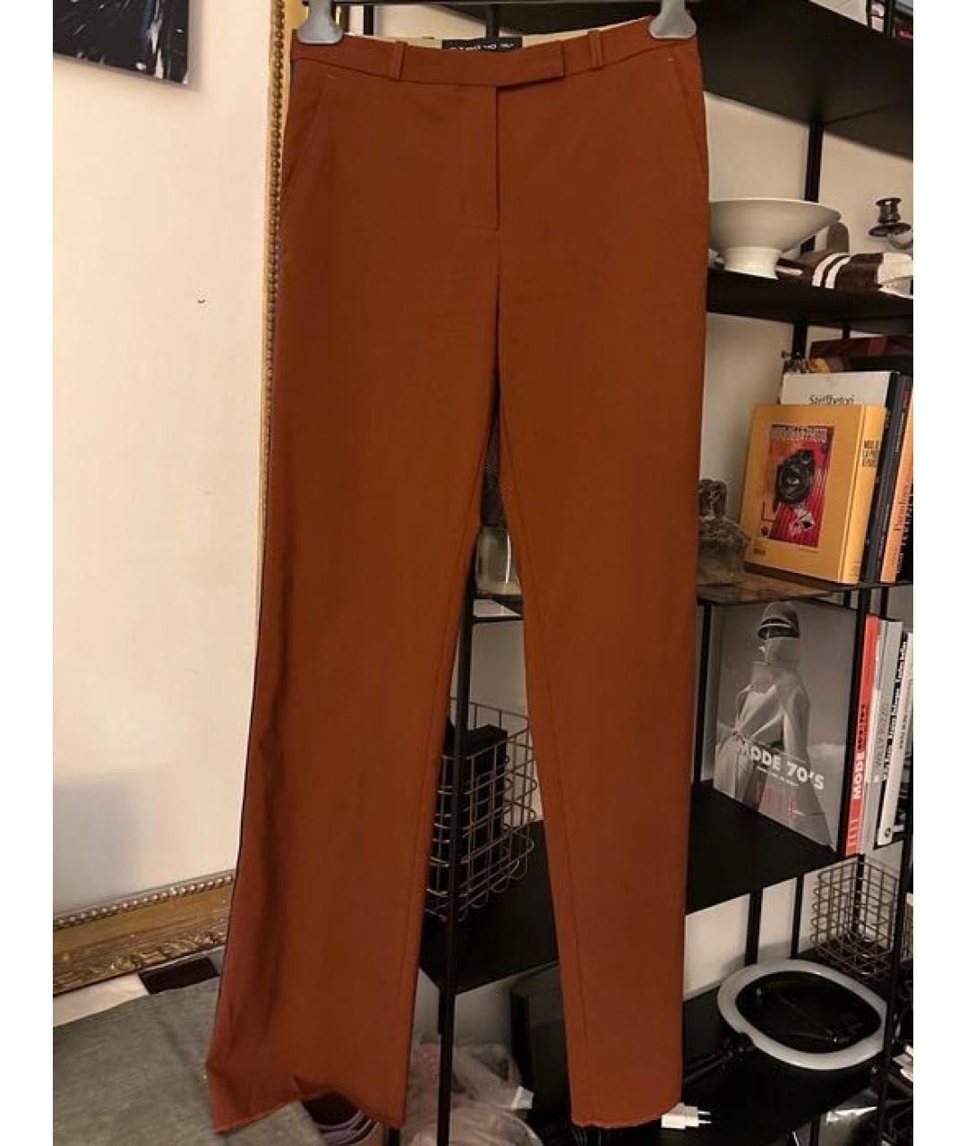 ETRO Оранжевое шерстяные прямые брюки, фото 7