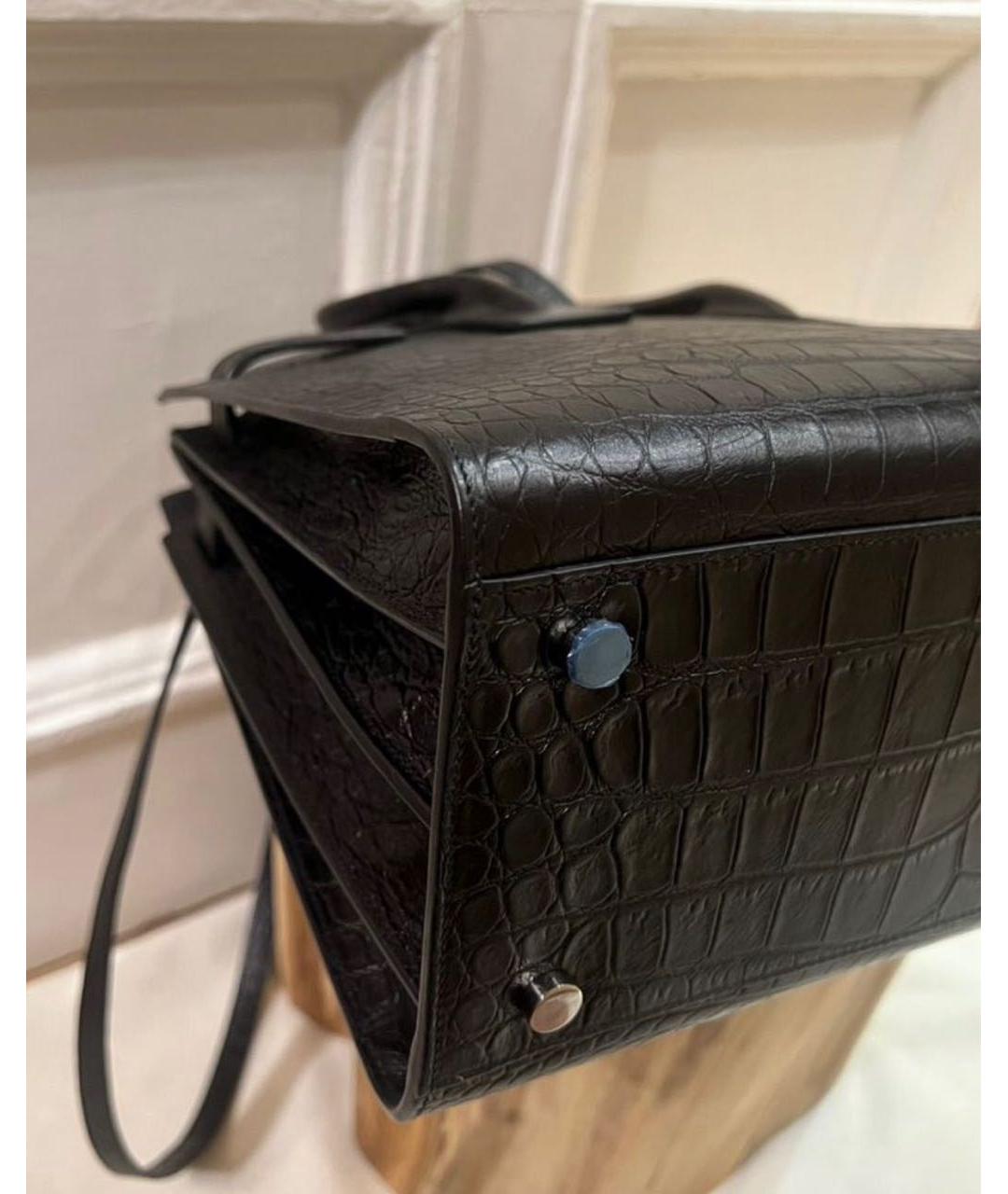 SAINT LAURENT Черная кожаная сумка тоут, фото 4