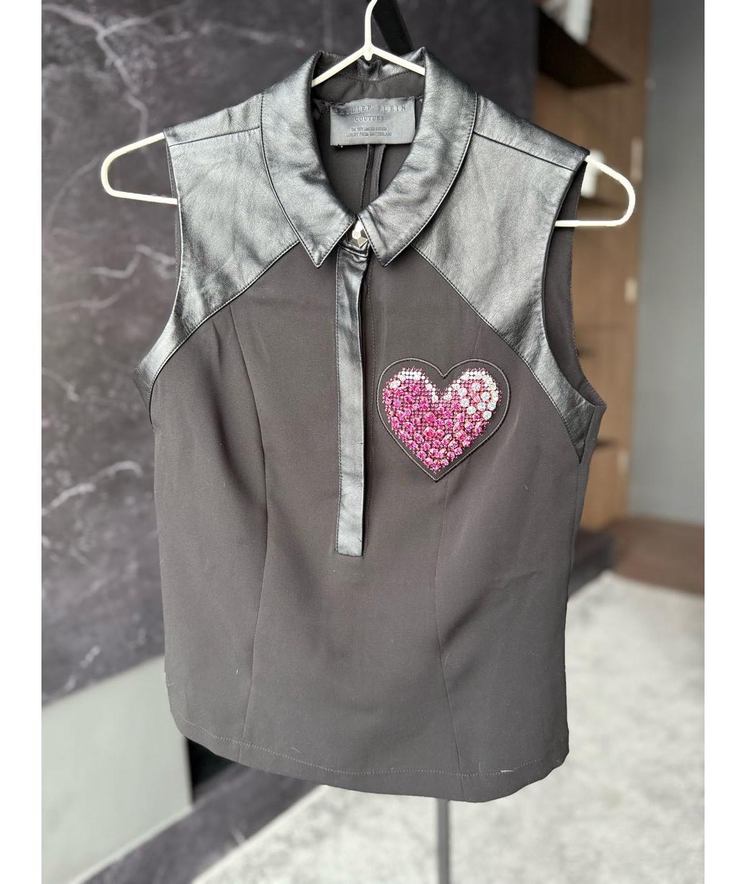 PHILIPP PLEIN Черная полиэстеровая блузы, фото 6