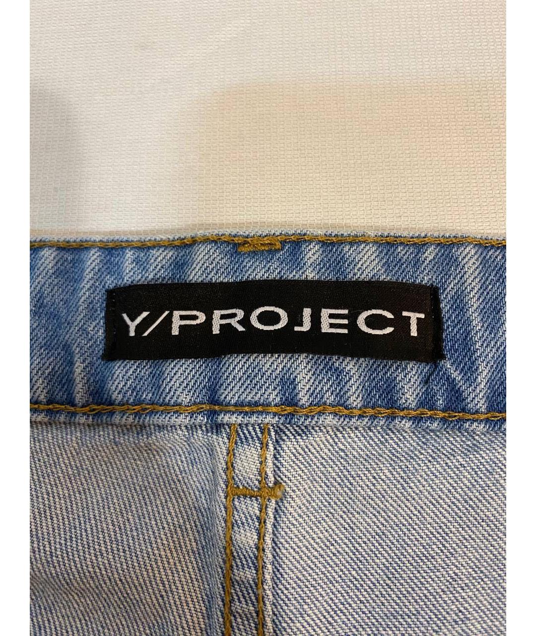 Y/PROJECT Синие хлопко-эластановые джинсы клеш, фото 3