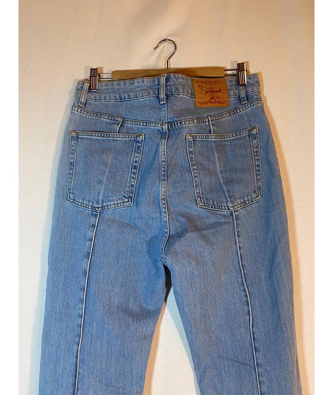 Y/PROJECT Синие хлопко-эластановые джинсы клеш, фото 7