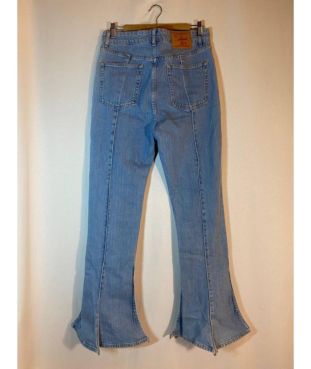 Y/PROJECT Синие хлопко-эластановые джинсы клеш, фото 2