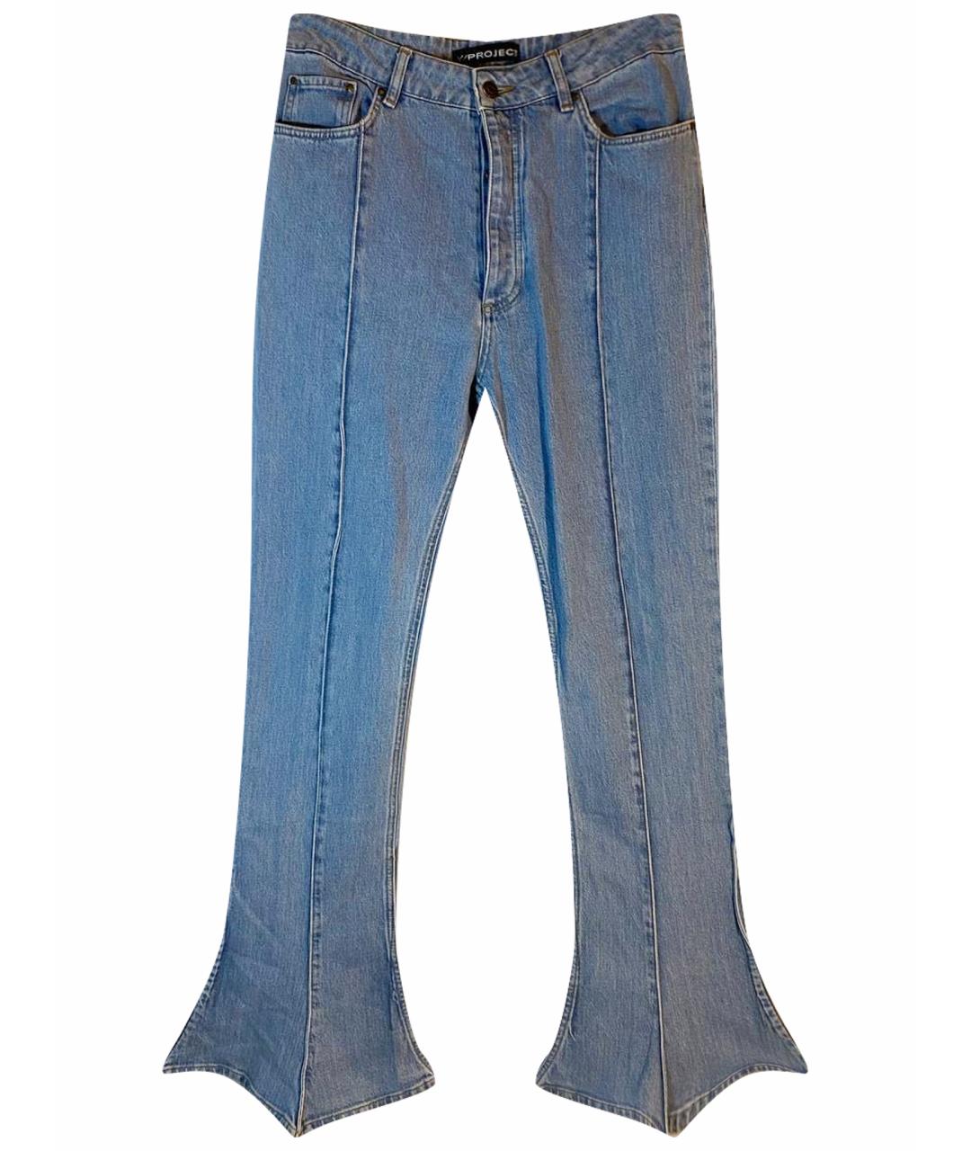 Y/PROJECT Синие хлопко-эластановые джинсы клеш, фото 1
