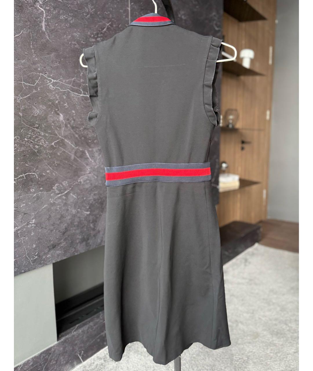 GUCCI Черное вискозное повседневное платье, фото 3