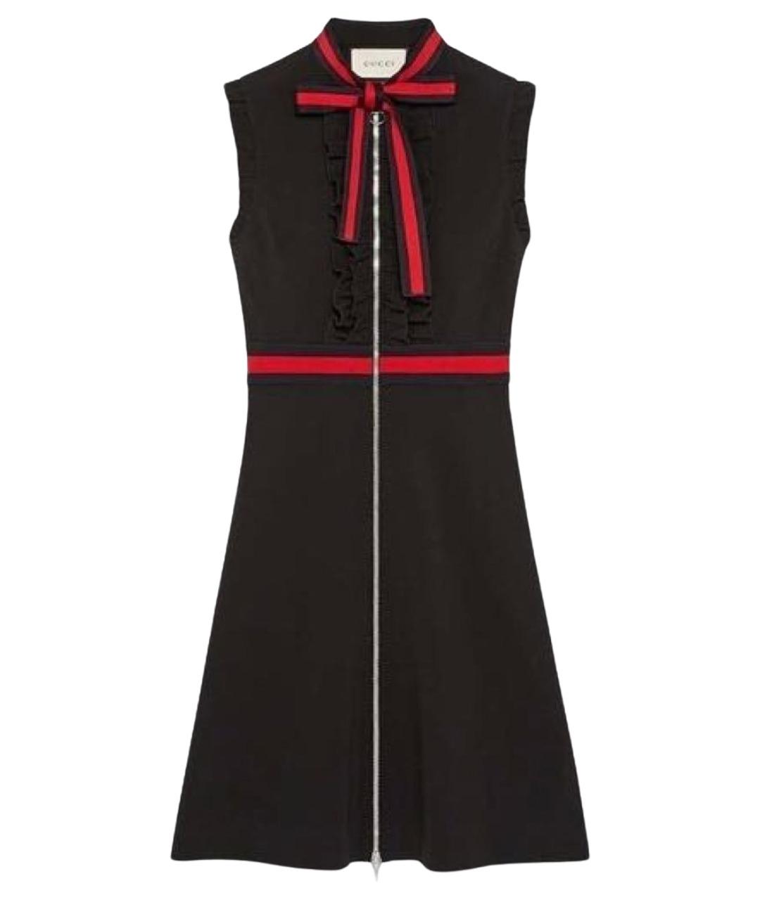 GUCCI Черное вискозное повседневное платье, фото 1