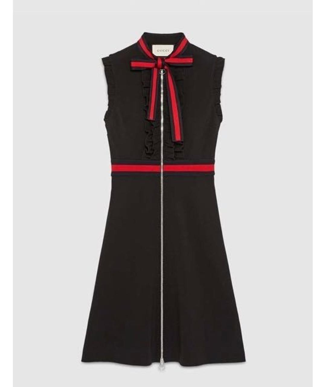 GUCCI Черное вискозное повседневное платье, фото 8