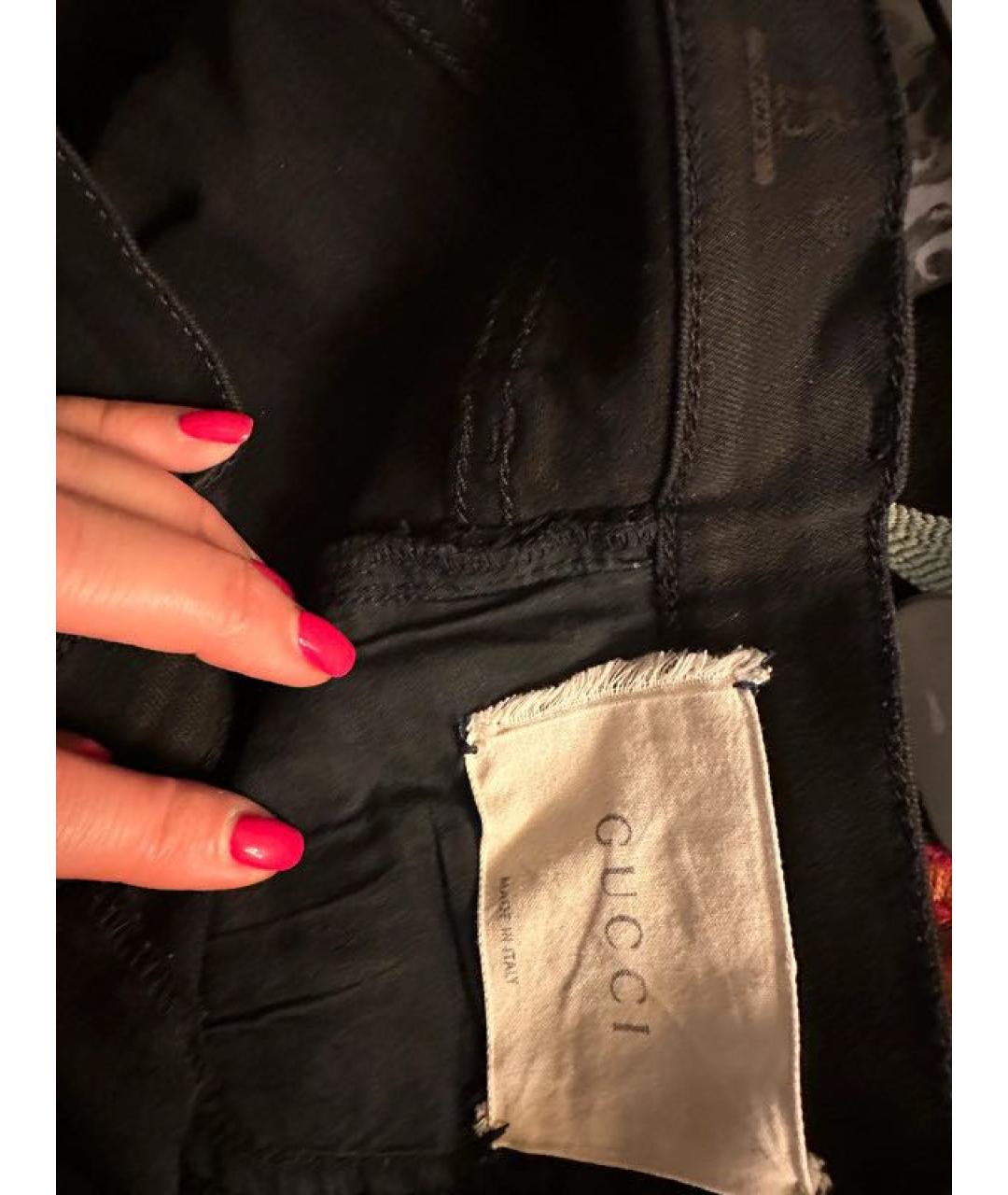 GUCCI Черные хлопковые джинсы слим, фото 4