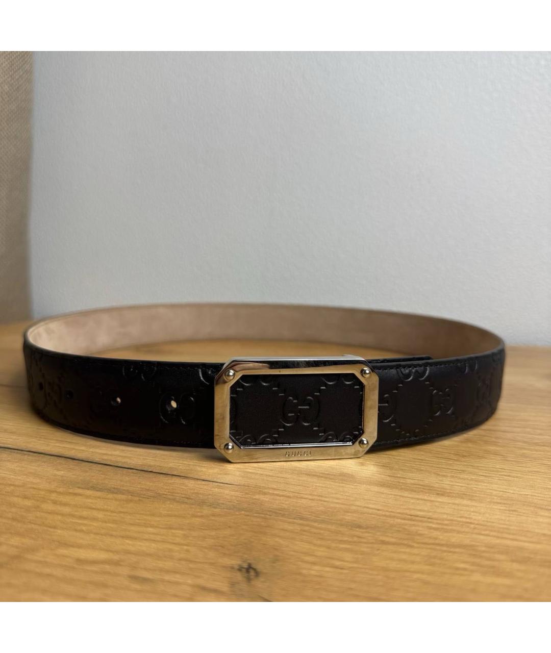 GUCCI Черный кожаный ремень, фото 2