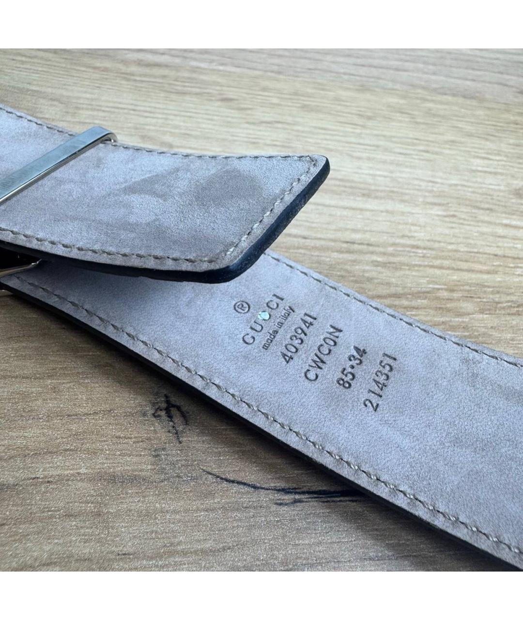 GUCCI Черный кожаный ремень, фото 4