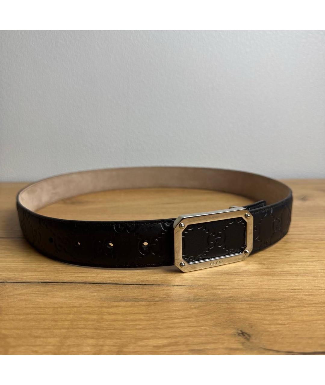 GUCCI Черный кожаный ремень, фото 9