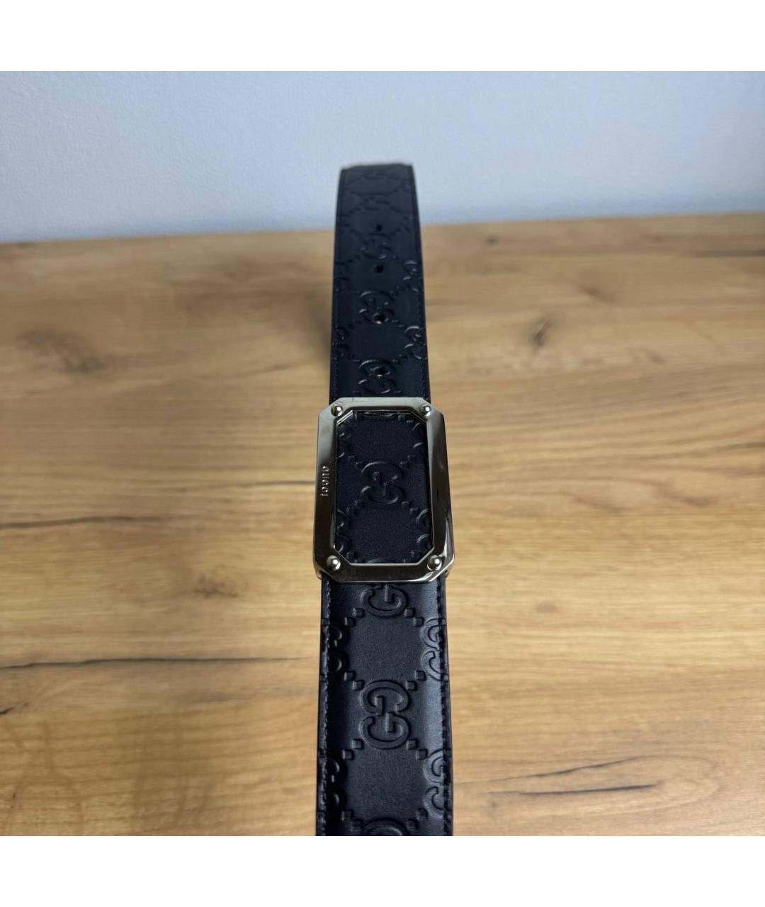 GUCCI Черный кожаный ремень, фото 3
