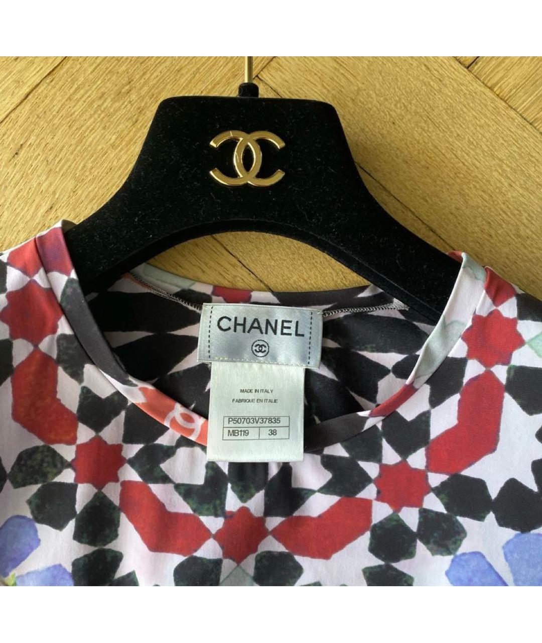 CHANEL Мульти полиэстеровая футболка, фото 3