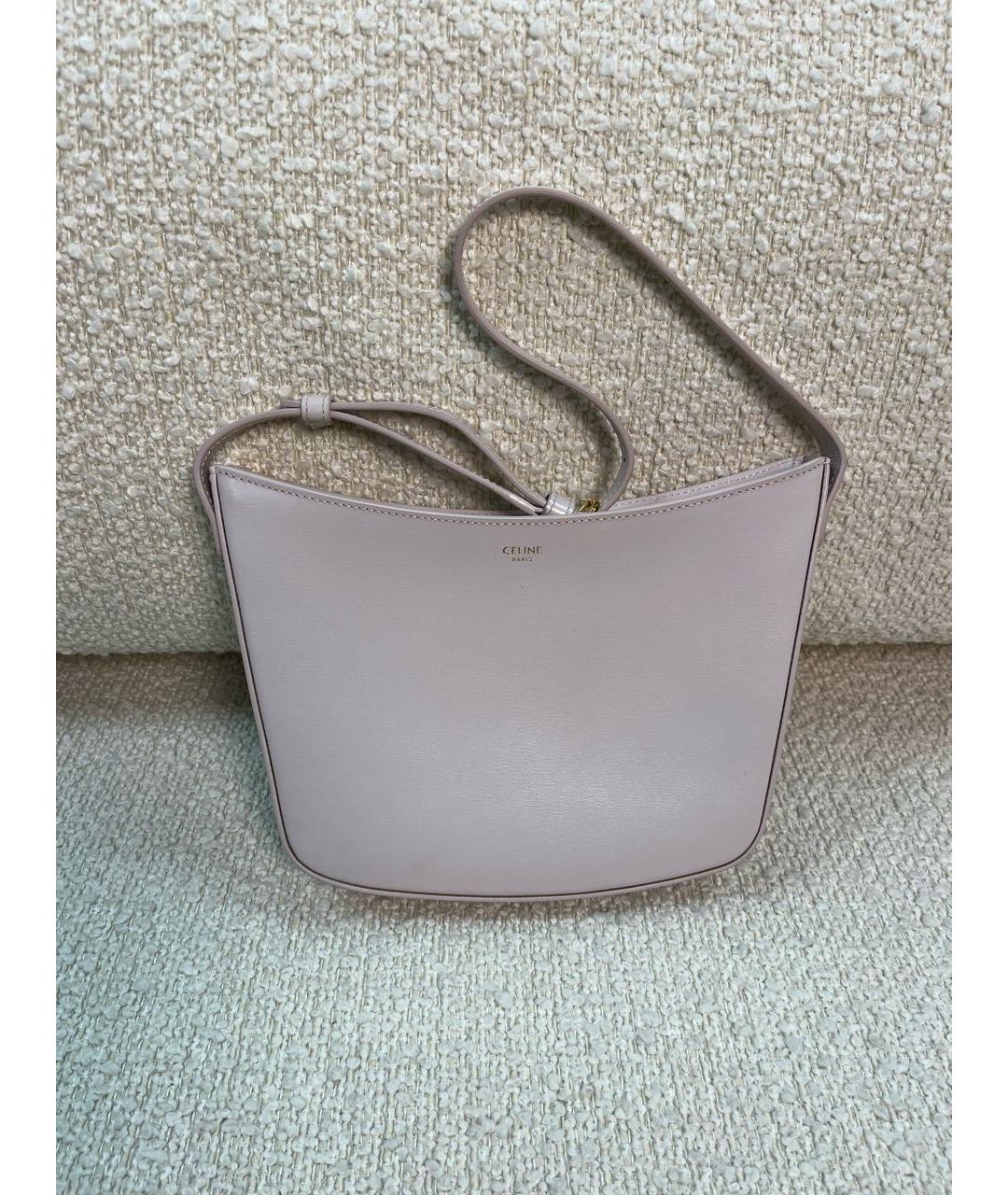 CELINE Бежевая кожаная сумка через плечо, фото 9