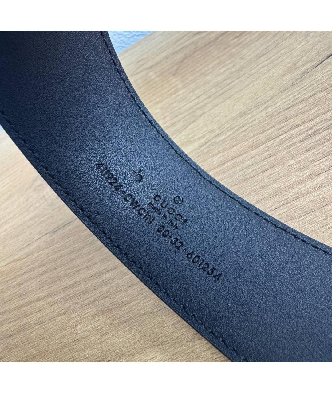 GUCCI Черный кожаный ремень, фото 3