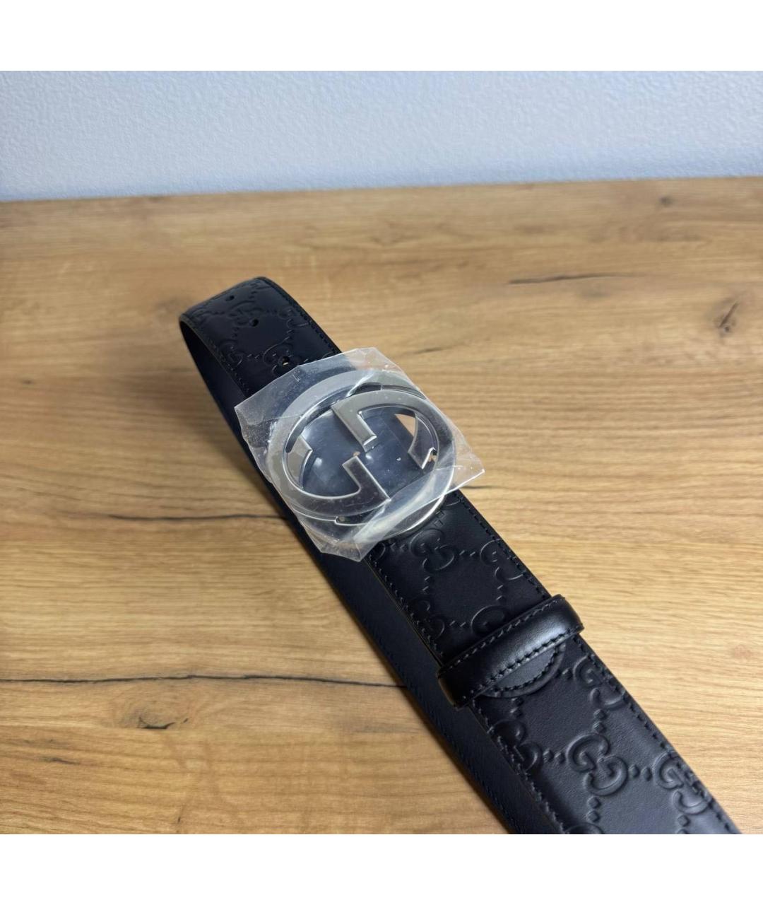 GUCCI Черный кожаный ремень, фото 5