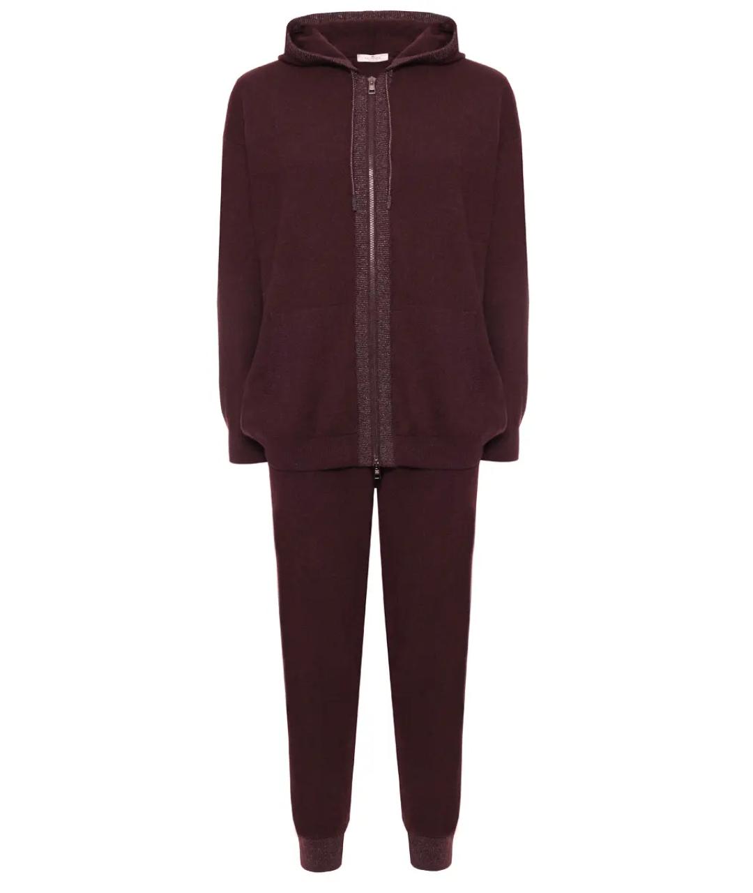 PANICALE Бордовый кашемировый костюм с брюками, фото 1