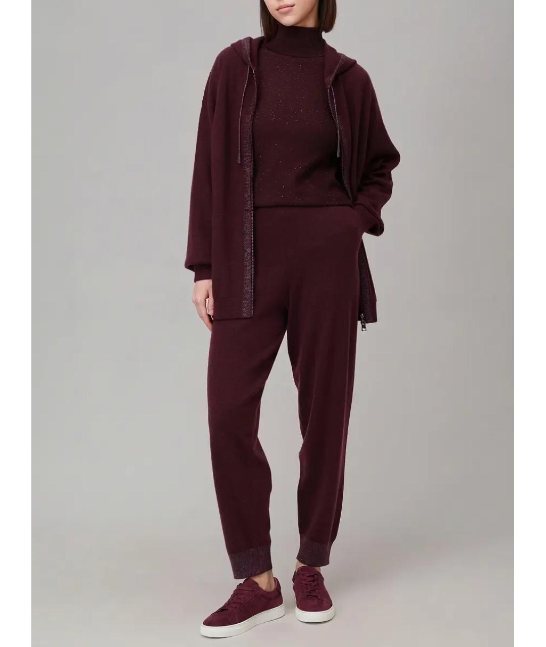 PANICALE Бордовый кашемировый костюм с брюками, фото 2