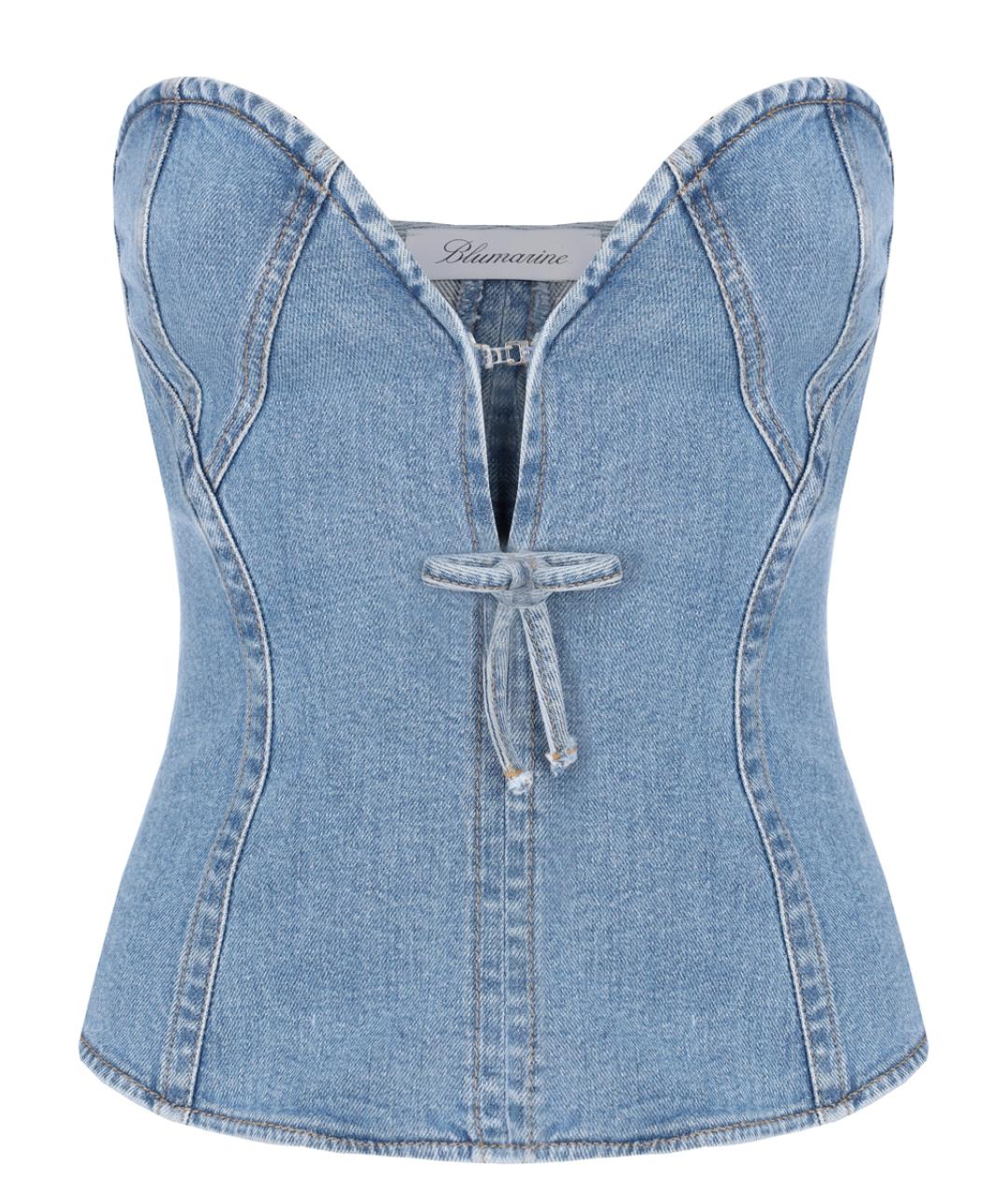 BLUMARINE Синий хлопковый корсет, фото 1