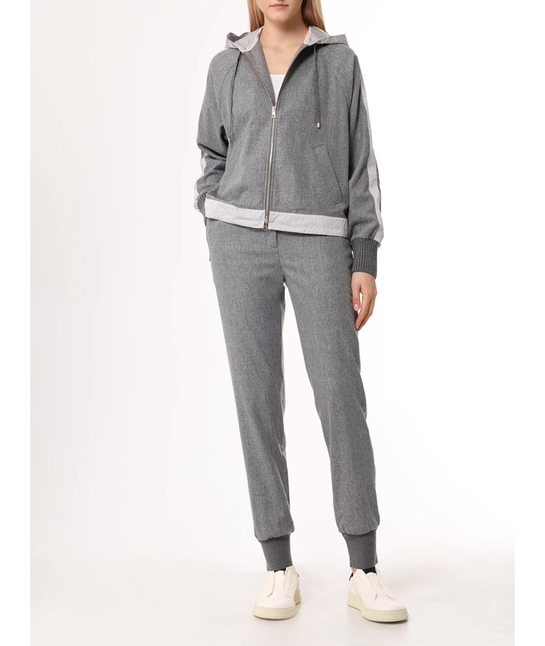 LORENA ANTONIAZZI Серый шерстяной костюм с брюками, фото 2