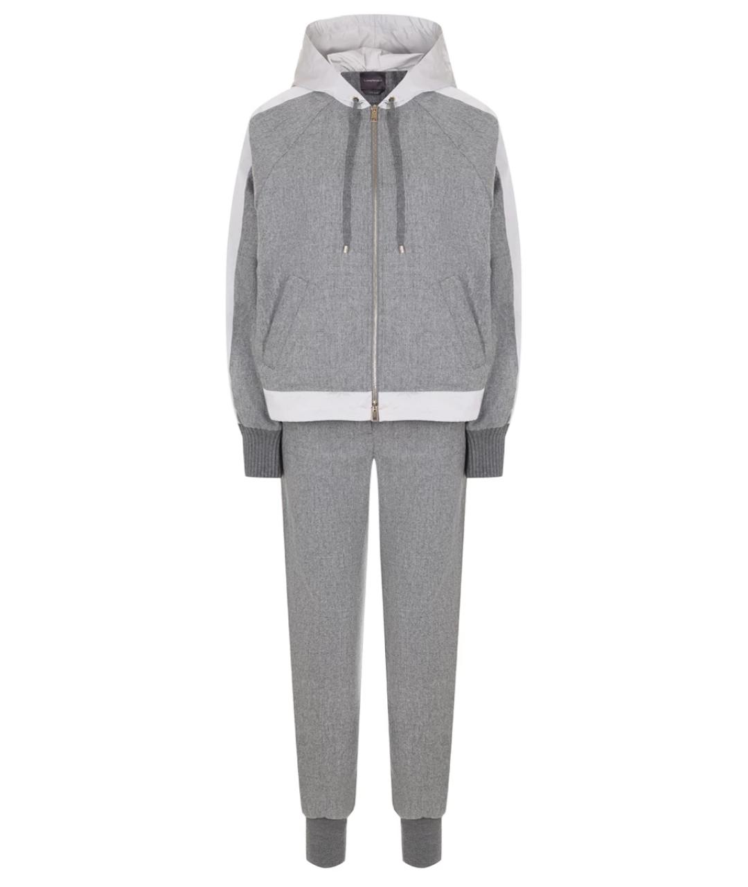 LORENA ANTONIAZZI Серый шерстяной костюм с брюками, фото 1