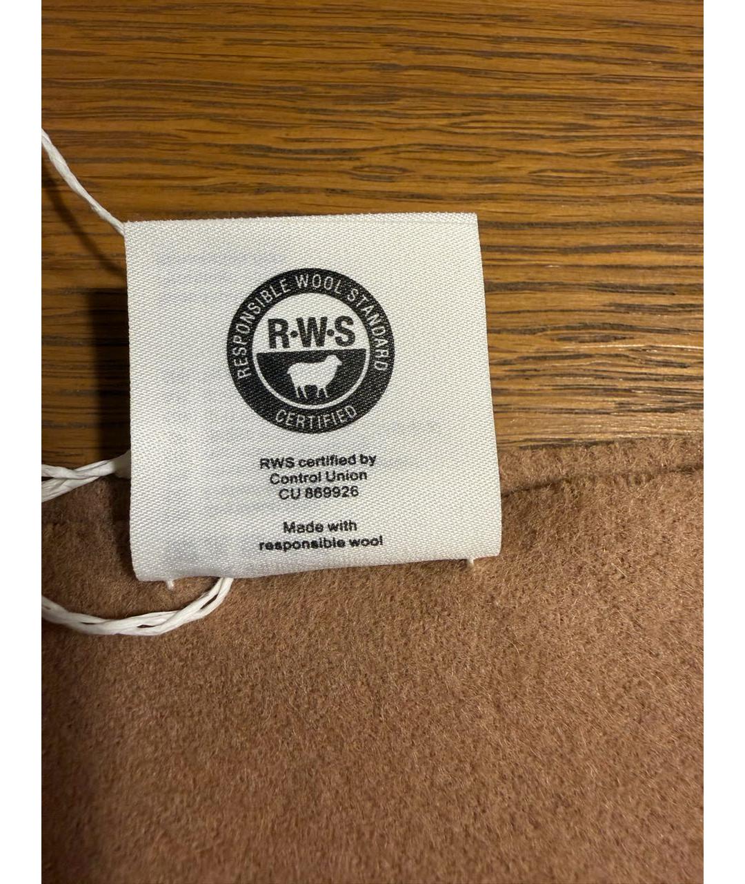 ACNE STUDIOS Коричневый шерстяной шарф, фото 6