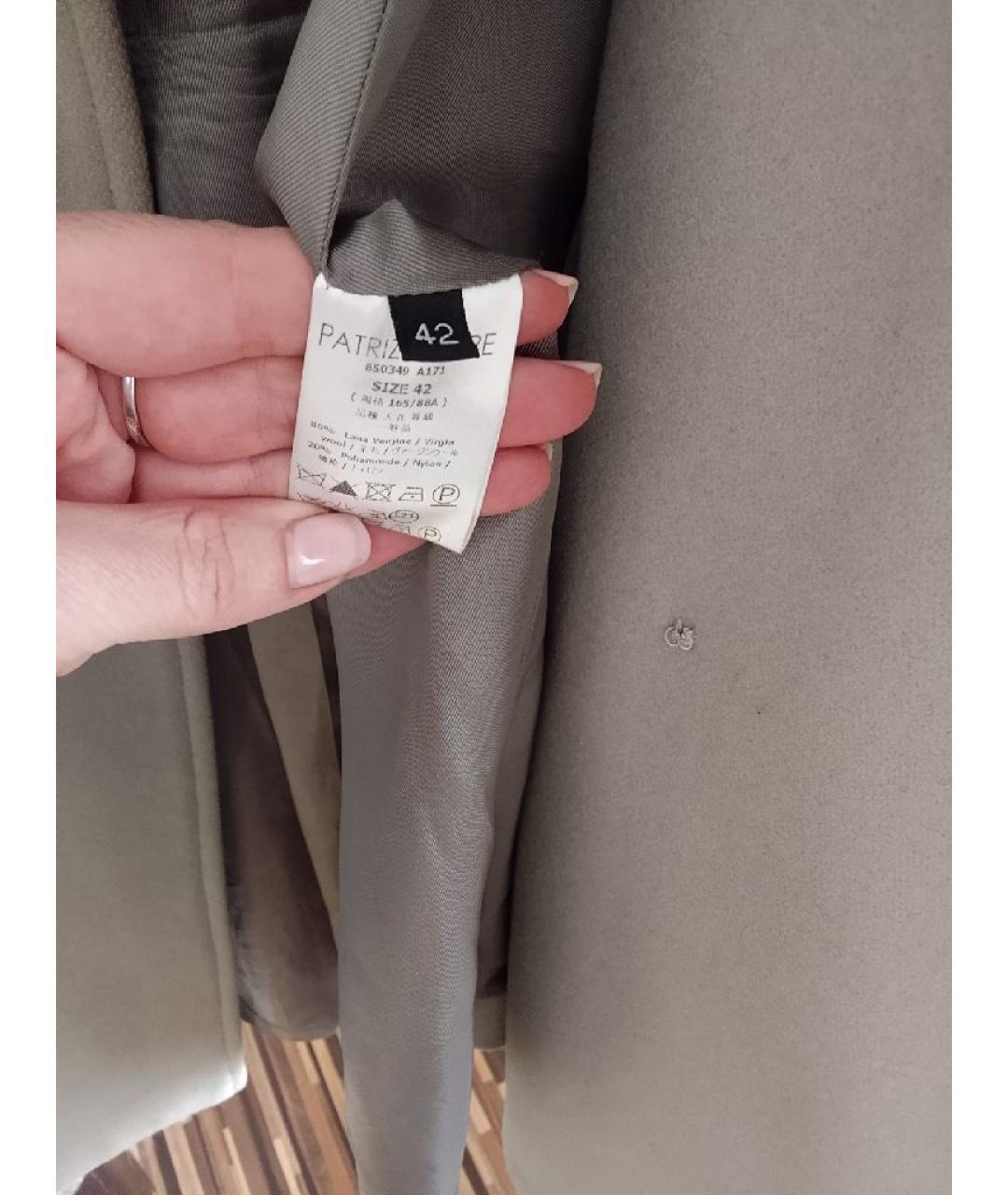 PATRIZIA PEPE Серое шерстяное пальто, фото 3